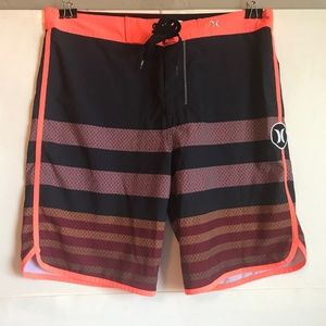 Hurley Phantom Board Shorts Black And Orange Size 31